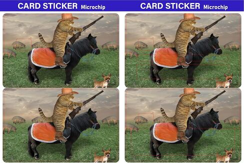 Cowboy Cat Small Chip Credit Card Stickers Slim Waterproof Anti-Wrinkling Removable Vinyl Decals Debit Card Skin Cover in Saudi Arabia