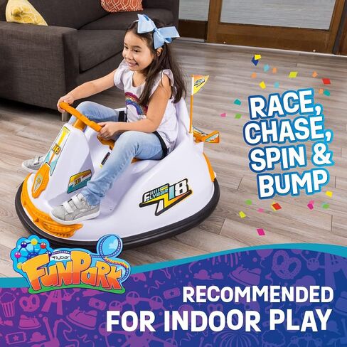 سيارة ممتصة للصدمات 12 فولت للأطفال من FunPark، ألعاب ركوب كهربائية مع عجلة قيادة، تدور 360 درجة، حزام مقعد، بطارية قابلة لإعادة الشحن، سيارة أطفال، تدعم ما يصل إلى 88 رطلاً، للأعمار من 6 سنوات فما فوق، للأولاد والبنات in Kuwait