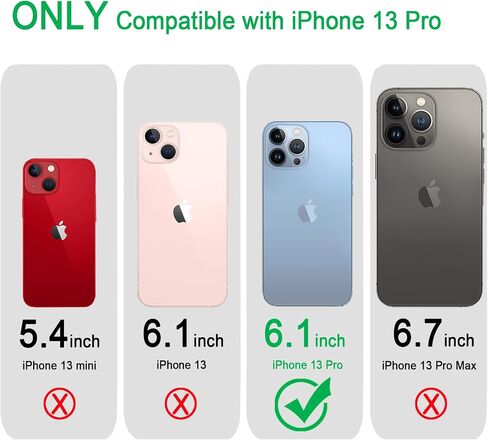 JJGoo Compatiable with iPhone 13 Pro Max Case Clear, Transparent Shockproof Phone Case, Slim Hard PC Back Protective Cover Bumper, Anti-Scratch Clear Back, Black in Saudi Arabia