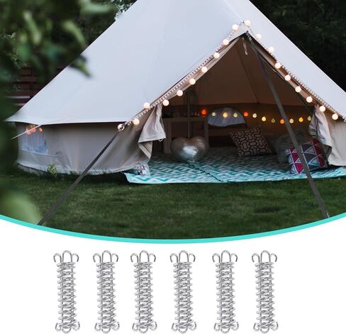 11 قطعة من مجموعة مظلات RV عالية التحمل، ملحقات مرساة مظلات التخييم، بما في ذلك مسمار حلزوني 40 سم، وزنبركات فولاذية وحزام بطول 13 قدم، لمظلة مقطورة التخييم in Kuwait