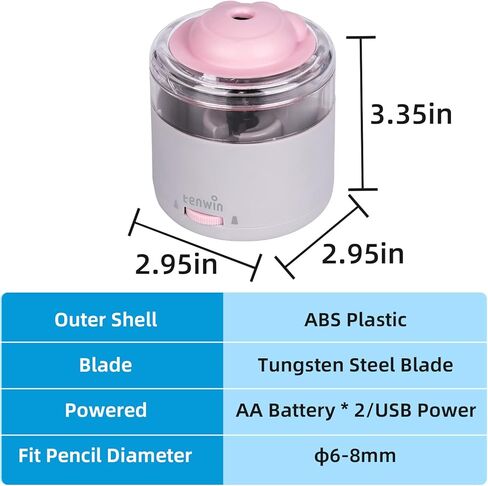 Electric Pencil Sharpener, Portable Battery Powered Pencil Sharpeners, Small Pencil Sharpener Kids, Tungsten Steel Blade for Fast Sharpen, Fit to 6-8mm No.2/Colored Pencils, School/Office/Home in Kuwait