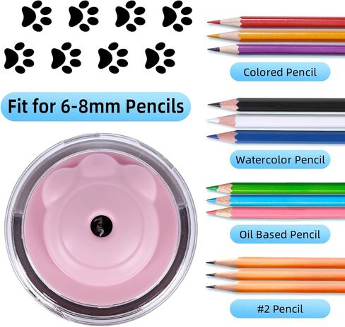 Electric Pencil Sharpener, Portable Battery Powered Pencil Sharpeners, Small Pencil Sharpener Kids, Tungsten Steel Blade for Fast Sharpen, Fit to 6-8mm No.2/Colored Pencils, School/Office/Home in Kuwait