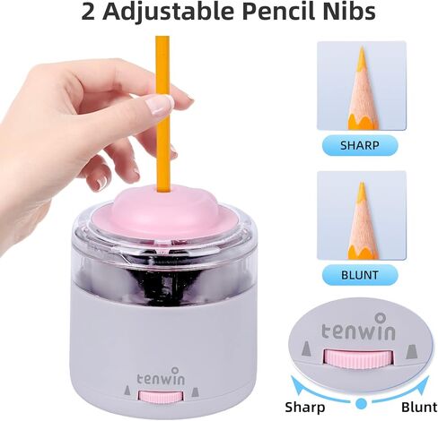 Electric Pencil Sharpener, Portable Battery Powered Pencil Sharpeners, Small Pencil Sharpener Kids, Tungsten Steel Blade for Fast Sharpen, Fit to 6-8mm No.2/Colored Pencils, School/Office/Home in Kuwait