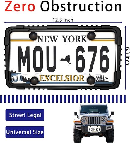 إطارات لوحة ترخيص من السيليكون الأسود، 2 قطعة دعامة حامل لوحة الترخيص بدون عائق، غطاء لوحة ترخيص عالمي | مقاوم للصدأ، ومضاد للحشرجة، ومقاوم للطقس للسيارة الأمريكية in Kuwait