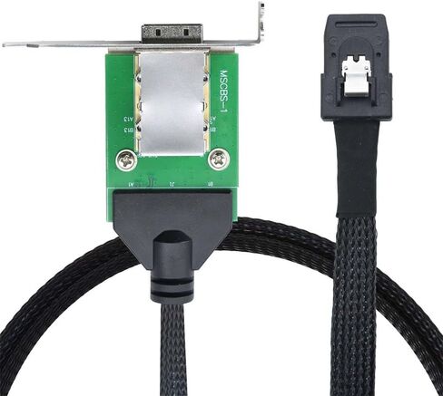 NFHK داخلي صغير SAS SFF-8087 ذكر إلى خارجي SFF-8088 أنثى تمديد كابل PCBA مع قوس منخفض in Saudi Arabia