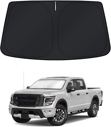 KUST Windshield Sunshade for Nissan Titan 2020-2023 2024 Window Shade Sun Visor Cover Foldable Blocks UV Rays Keep Your Car Cooler in Saudi Arabia
