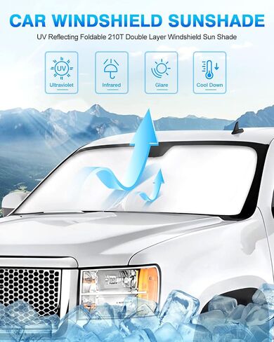 KUST Windshield Sunshade for Nissan Titan 2020-2023 2024 Window Shade Sun Visor Cover Foldable Blocks UV Rays Keep Your Car Cooler in Saudi Arabia
