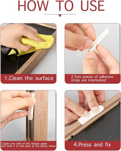 12 Pairs of Heavy Duty Command Strips Picture Hanging Tape and Hangers Velcro Strips for Easy and Secure Installation in Saudi Arabia