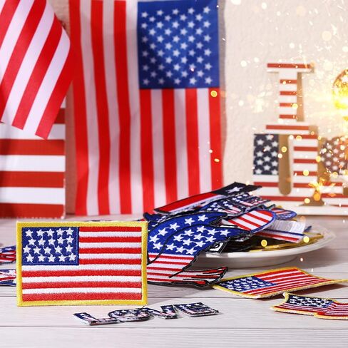 24 قطعة من رقعات العلم الأمريكي لليوم التذكاري، رقعة أعلام الولايات المتحدة الأمريكية الوطنية، مطرزة وخياطة على رقعات عسكرية مستقلة للمحاربين القدامى من أجل ملابس سترات القبعة اليدوية اليدوية، 12 طرازًا in Saudi Arabia