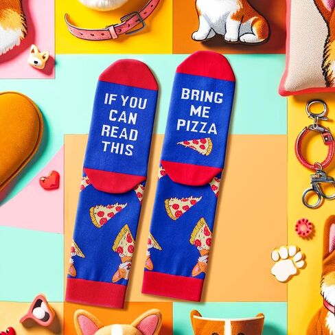 HAPPYPOP Men's Taco Socks Popcorn Pizza Socks, Funny Taco Gifts Popcorn Gift, Food Socks in Kuwait