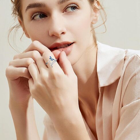 خاتم الإيمان للنساء فراشة / اليعسوب الإيمان خواتم الفضة الإسترليني قابل للتعديل الصليب التفاف الدائري المسيحي هدايا مجوهرات ملهمة للنساء الفتيات ابنة in Kuwait