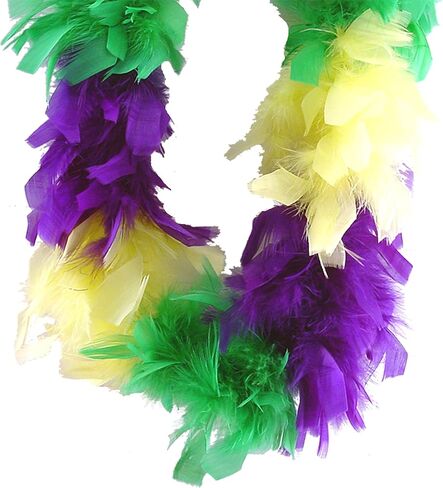 لمسة من الطبيعة ريش تركيا المسطح شانديل بوا 20 جرام 36 بوصة ماردي جراس مقسمة قطعة واحدة in Kuwait