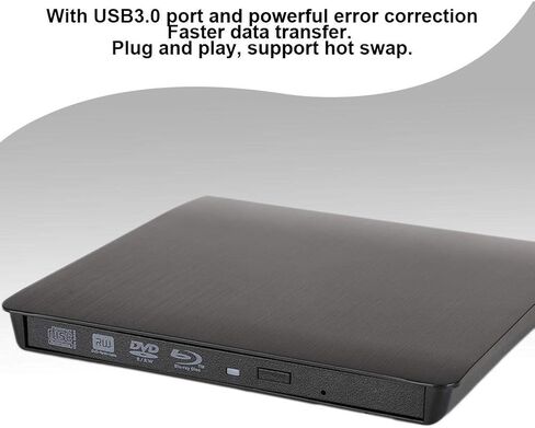 Optical Drive Case, USB 3.0 External Drive Box, CD Drive Enclosure, External ODD / HDD Interchanger Box, Optical Drive Driver Housing(Black) in Saudi Arabia