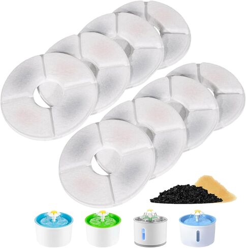 Anka Cat Water Fountain Filter, 8 Packs Replacement Filters for for 84oz/2.5L Automatic Pet Fountain, Cat Dog Pet Filters for Water Dispenser, 4-layer Filtration in Saudi Arabia