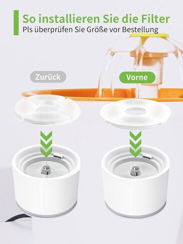 Anka Cat Water Fountain Filter, 8 Packs Replacement Filters for for 84oz/2.5L Automatic Pet Fountain, Cat Dog Pet Filters for Water Dispenser, 4-layer Filtration in Saudi Arabia