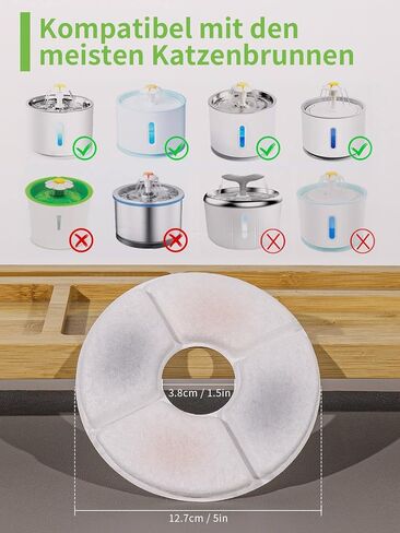 Anka Cat Water Fountain Filter, 8 Packs Replacement Filters for for 84oz/2.5L Automatic Pet Fountain, Cat Dog Pet Filters for Water Dispenser, 4-layer Filtration in Saudi Arabia