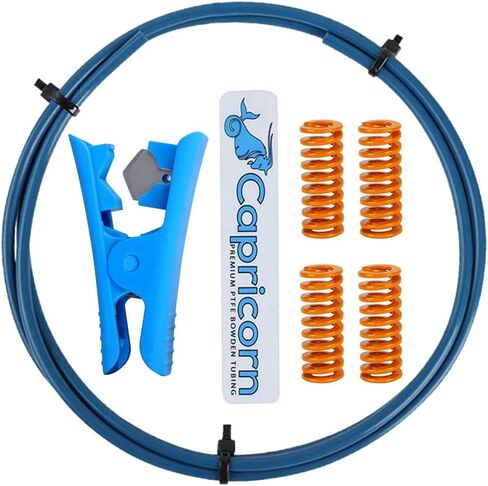 Creality Official Capricorn Bowden PTFE Tube 1.75mm 1 Meter 3D Printer Accessories Kit و4 قطع زنبرك على مستوى السرير لـ Ender 3/3 V2/3 Pro/5/5 S1 Ender 3 Neo/3 V2 Neo/3 Max Neo K1/K1 Max/ طابعة K1C ثلاثية الأبعاد in Kuwait