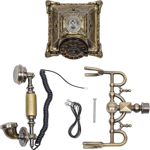 هاتف عتيق عتيق، قرص دوار قديم الطراز للهاتف الثابت للمنزل والمكتب والمقهى، هدية لهواة ديكور الهاتف الثابت على الطراز الأوروبي (النمط 5) in Kuwait