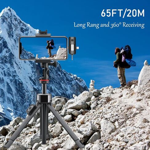 ميكروفونات صغيرة لاسلكية Lavalier لأجهزة iPhone وAndroid والكاميرا، تشغيل بالقابس، مع تقليل الضوضاء، ميكروفون Lav لتسجيل الفيديو الاحترافي للمقابلة ومدونة الفيديو in Kuwait