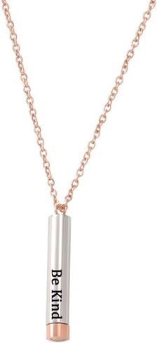 LIU JUN Be Kind Of A B Necklaces For Women, To Best Friends Sorority Sisters Inspirational Square Tubes Pendant With Hidden Message Stainless Steel Band Friendship Gift Jewelry in Saudi Arabia