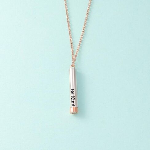 LIU JUN Be Kind Of A B Necklaces For Women, To Best Friends Sorority Sisters Inspirational Square Tubes Pendant With Hidden Message Stainless Steel Band Friendship Gift Jewelry in Saudi Arabia