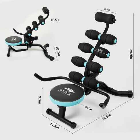 Leikefitness Exercise Twist Workout Chair with Foam Roller for Core & Abdominal Strength Training,Back Relax Back Stretching 360° Rotating Seat in Saudi Arabia