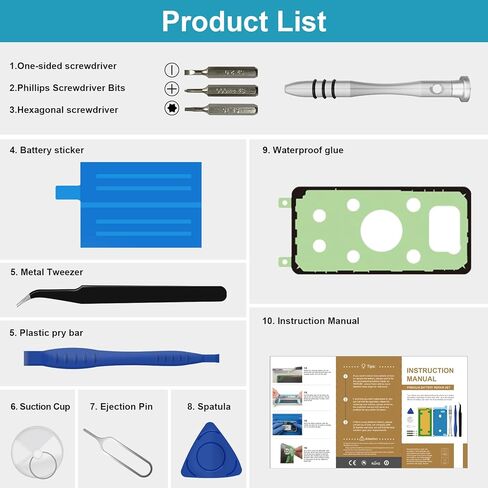 بطارية Galaxy S8 Plus، بطارية بديلة عالية السعة 5000 مللي أمبير في الساعة لهاتف Samsung Galaxy S8 Plus SM-G955 G955V G955A G955T G955P G955R4 G955F مع أدوات إصلاح، EB-BG955ABE in Kuwait