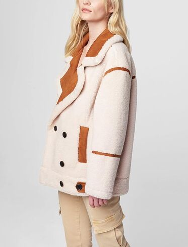 [BLANKNYC] womens Long Sherpa Bonded JacketJacket in Saudi Arabia