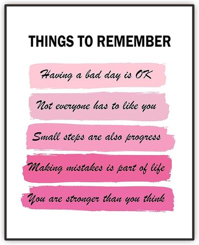 Things To Remember Wall Art - Positive Quotes Wall Decor - Inspirational Encouragement Gifts - Uplifting Poster for Home Office, Bedroom, Bathroom - UNFRAMED PRINT (Blue) in Saudi Arabia