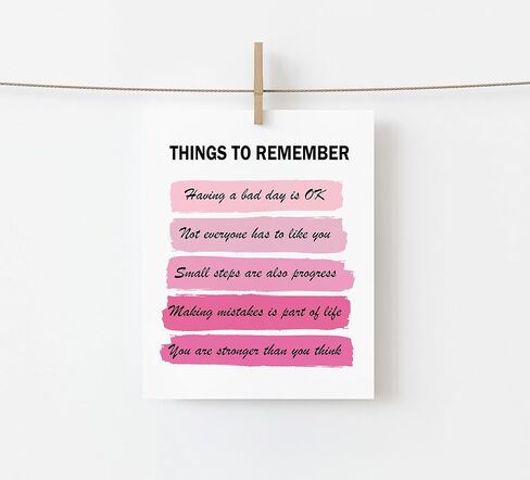 Things To Remember Wall Art - Positive Quotes Wall Decor - Inspirational Encouragement Gifts - Uplifting Poster for Home Office, Bedroom, Bathroom - UNFRAMED PRINT (Blue) in Saudi Arabia