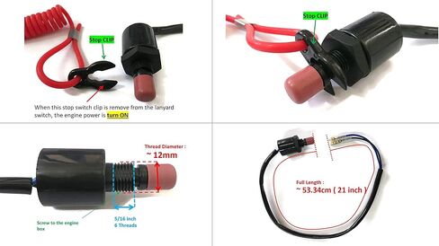 ITACO Boat Motor Emergency Stop Switch Lanyard w/Hook For Suzuki Outboard 37830-89E02 37830-89E01 92D11 92D10 2/4 stroke Engine in Saudi Arabia