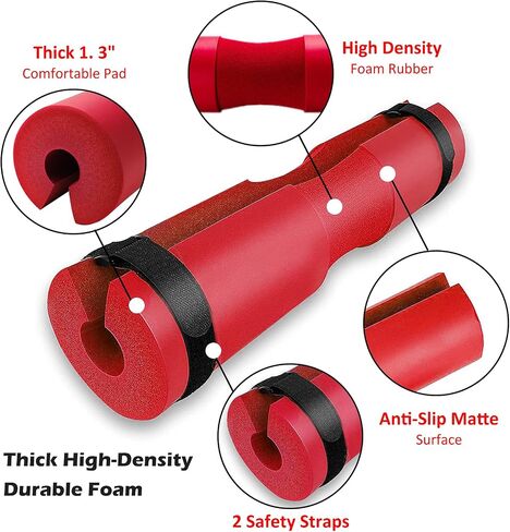 Barbell Pad, 17 * 3.5 in Foam Sponge Squat Bar Cushion Pad Hip Thrust Pad Neck Shoulder Protective Pad for Squats, Lunges, Hip Thrusts, Weight Lifting, fit Standard and Olympic Bars. in Saudi Arabia