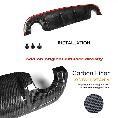 Rear Bumper Lip Spoiler Diffuser Splitter For Infiniti Q50 2014-2017 with Light Carbon Fiber Pattern in Saudi Arabia