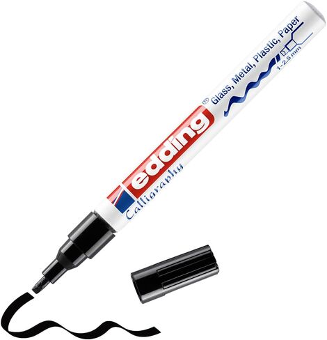 edding 753 Gloss Paint Marker Calligraphy - Copper - 1 Paint Marker - Calligraphy Nib 1-2.5 mm - for Glass, Stone, Plastic, Paper - Waterproof, Highly Opaque - Bullet journals, Hand Lettering in Saudi Arabia