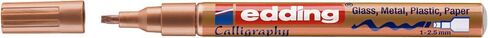 edding 753 Gloss Paint Marker Calligraphy - Copper - 1 Paint Marker - Calligraphy Nib 1-2.5 mm - for Glass, Stone, Plastic, Paper - Waterproof, Highly Opaque - Bullet journals, Hand Lettering in Saudi Arabia