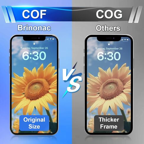 مجموعة استبدال الشاشة Brinonac لهاتف iPhone 12 Pro Max، شاشة LCD Retina عالية الدقة مقاس 6.7 بوصة، مجموعة محول رقمي لشاشة اللمس COF مع أدوات إصلاح، لاصق مقاوم للماء، زجاج مقسى in Kuwait