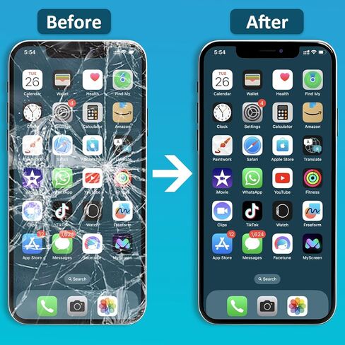 مجموعة استبدال الشاشة Brinonac لهاتف iPhone 12 Pro Max، شاشة LCD Retina عالية الدقة مقاس 6.7 بوصة، مجموعة محول رقمي لشاشة اللمس COF مع أدوات إصلاح، لاصق مقاوم للماء، زجاج مقسى in Kuwait