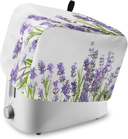 Toaster Cover 2 Slice, Lavender Flower Pattern Purple Bread Maker Cover Toaster Dust Cover with Pockets, Dust-Proof Cover for Kitchen Small Appliance 12x7.5x8in in Saudi Arabia