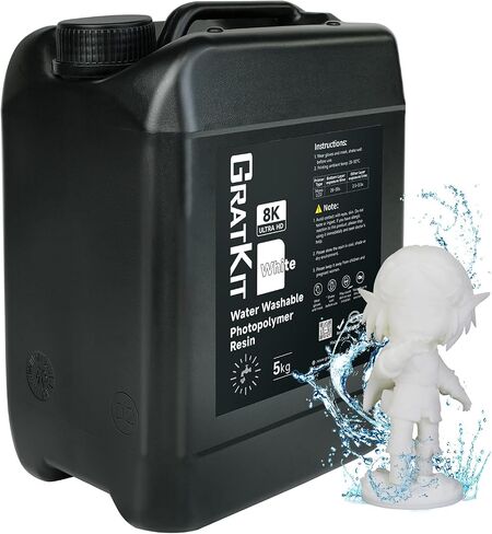 Water Washable 3D Printer Resin, UV-Curing 405nm Photopolymer Resin, Upgraded Formula 3D Printing Resin with Low Odor and Super Easy to Clean -5000g,White in Saudi Arabia