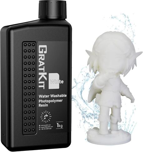 Water Washable 3D Printer Resin, UV-Curing 405nm Photopolymer Resin, Upgraded Formula 3D Printing Resin with Low Odor and Super Easy to Clean -5000g,White in Saudi Arabia