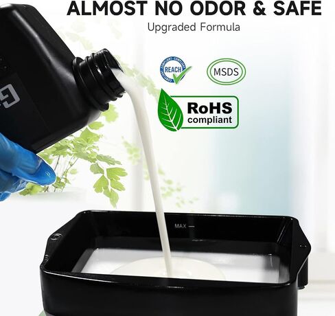 Water Washable 3D Printer Resin, UV-Curing 405nm Photopolymer Resin, Upgraded Formula 3D Printing Resin with Low Odor and Super Easy to Clean -5000g,White in Saudi Arabia