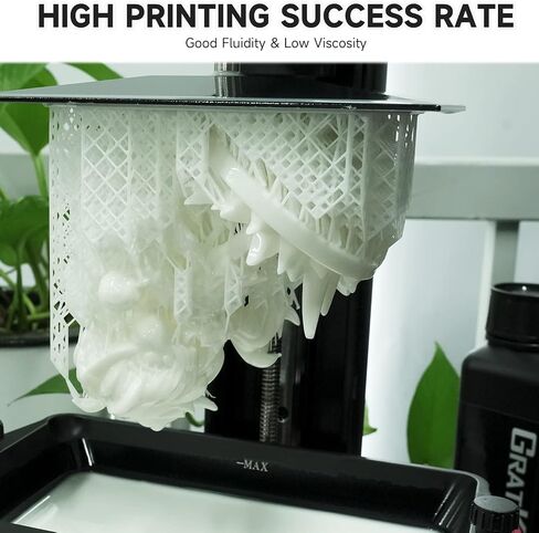 Water Washable 3D Printer Resin, UV-Curing 405nm Photopolymer Resin, Upgraded Formula 3D Printing Resin with Low Odor and Super Easy to Clean -5000g,White in Saudi Arabia