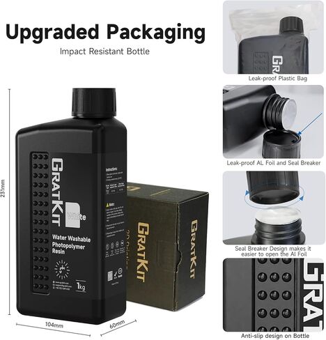 Water Washable 3D Printer Resin, UV-Curing 405nm Photopolymer Resin, Upgraded Formula 3D Printing Resin with Low Odor and Super Easy to Clean -5000g,White in Saudi Arabia