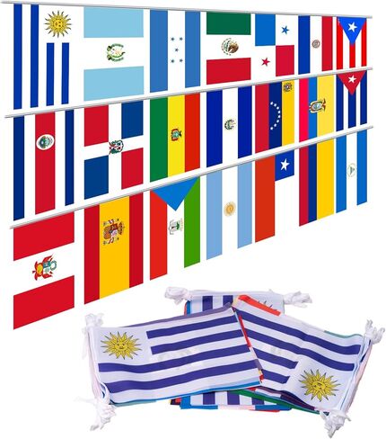 3 مجموعات من أعلام أمريكا اللاتينية 21 دولة، أعلام لاتينية متنوعة، أعلام البلدان الناطقة باللغة الإسبانية للفصول الدراسية، التراث الإسباني الوطني، الأحداث، الاحتفالات، تزيين الحفلات، القضبان الرياضية 60 in Kuwait