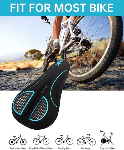 Bike Seat Cover for Men & Women Comfort, Narrow Bike Seat Cushion Cover, Padded Seat Cover for Bike, Soft Bicycle Seat Covers for BMX, Exercise Bikes, Indoor and Outdoor Cycling Seat Cover in Saudi Arabia