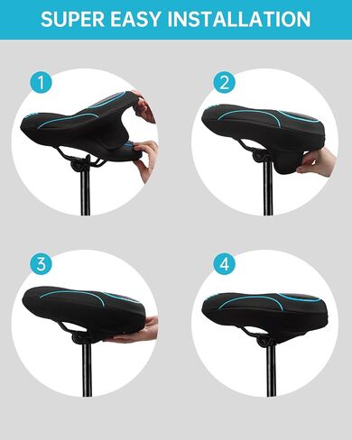 Bike Seat Cover for Men & Women Comfort, Narrow Bike Seat Cushion Cover, Padded Seat Cover for Bike, Soft Bicycle Seat Covers for BMX, Exercise Bikes, Indoor and Outdoor Cycling Seat Cover in Saudi Arabia