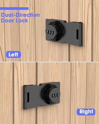 3.5Inch Mechanical Password Rotary Hasp Latch Locks, 3-Digit Cabinet Combination Lock for Small Doors, Cabinets, Barn Door, Closet, Kitchen Drawers, Cupboard (Black -1pc) in Saudi Arabia