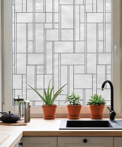 Artscape Empire | Window Privacy Film Textured Glass Pattern | Non-Adhesive & UV Protection | Easy to Apply & Removable | 24 x 36 inches | Made in USA in Saudi Arabia