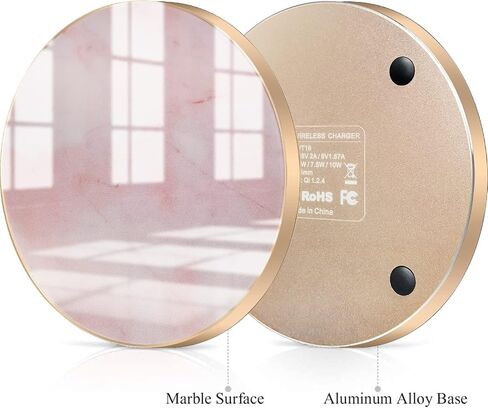 Marble Wireless Fast Charging Pad Qi Wireless Charging Base Marble Wireless Charger for iPhone 15 Pro Max/15 Pro/14 Pro Max/13 Pro Max/Galaxy Z Flip 5/Z Fold 5/S24 Ultra/S23 Ultra More Qi Devices in Saudi Arabia