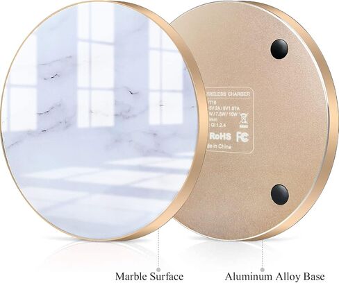 Marble Wireless Fast Charging Pad Qi Wireless Charging Base Marble Wireless Charger for iPhone 15 Pro Max/15 Pro/14 Pro Max/13 Pro Max/Galaxy Z Flip 5/Z Fold 5/S24 Ultra/S23 Ultra More Qi Devices in Saudi Arabia